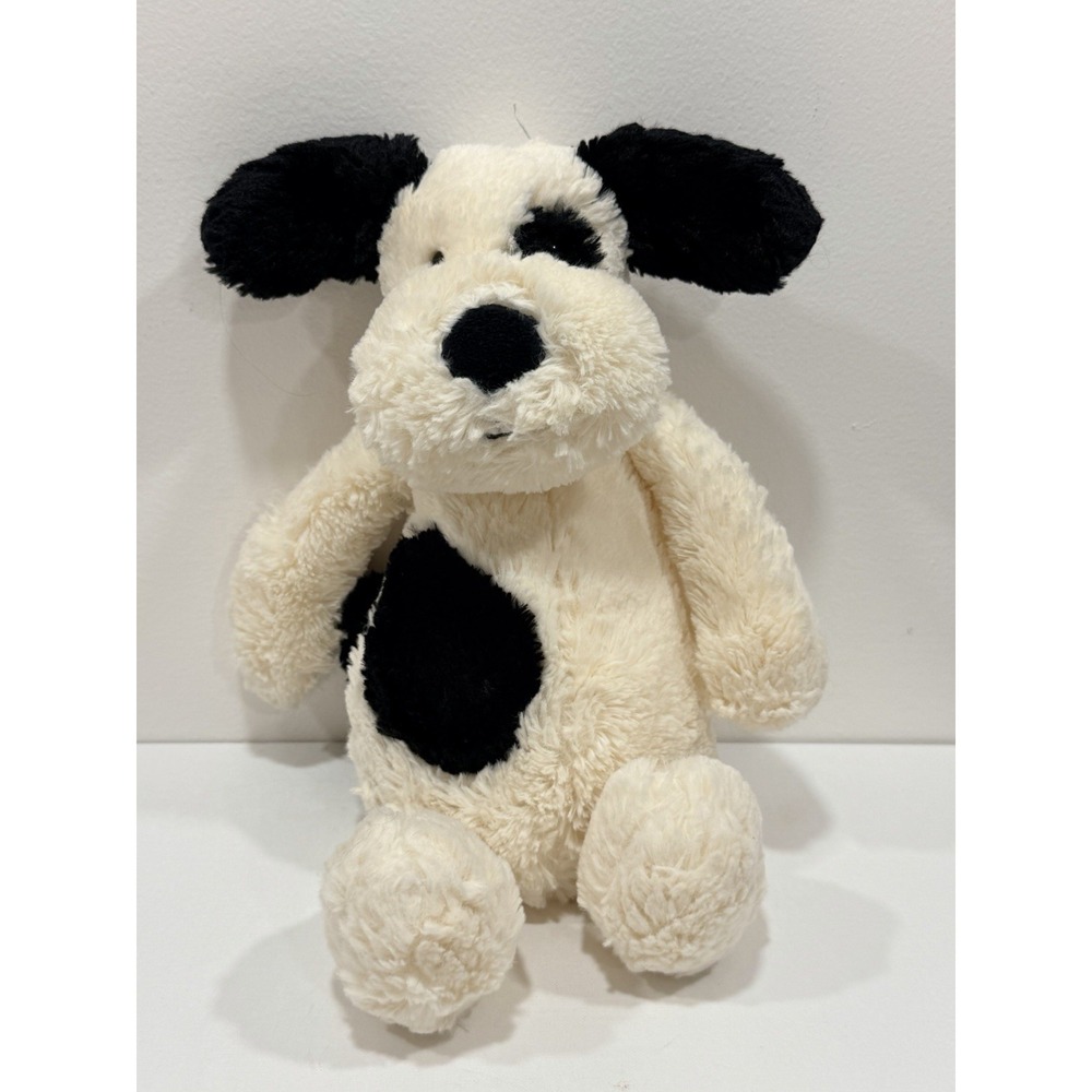 Jellycat London Plush Dog White Black Spots 12" Stuffed Animal Toy Plush